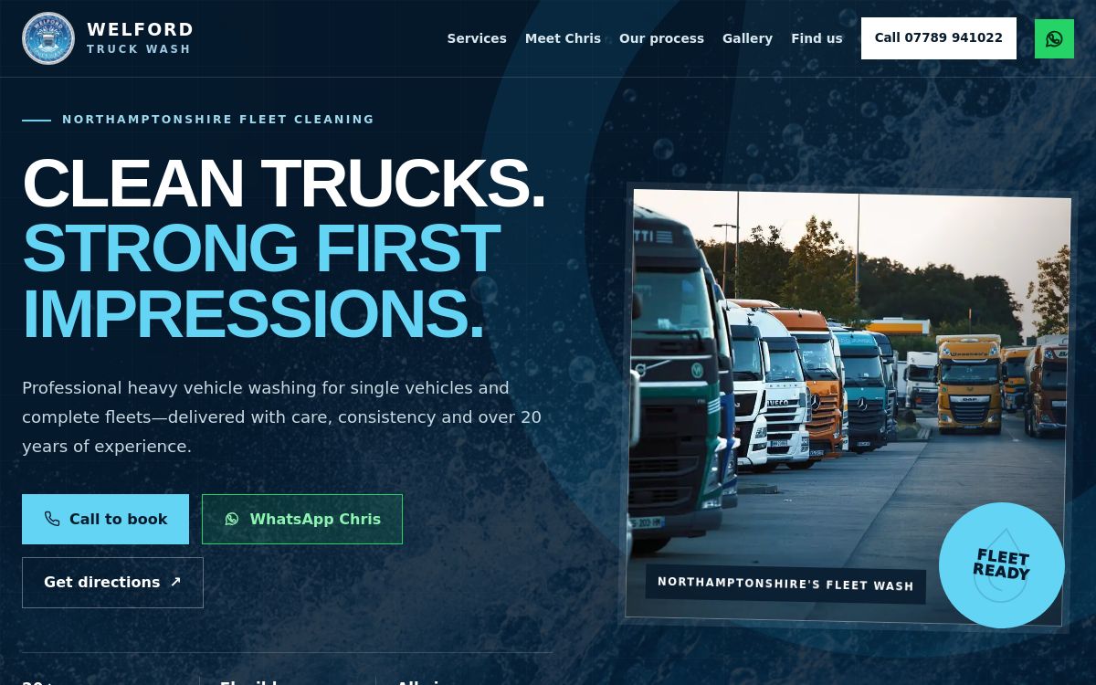 Welford Truck Wash website